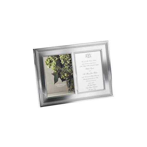 Vera Wang Silver Giftware: Grosgrain 5 x 7 Double Invitation Frame