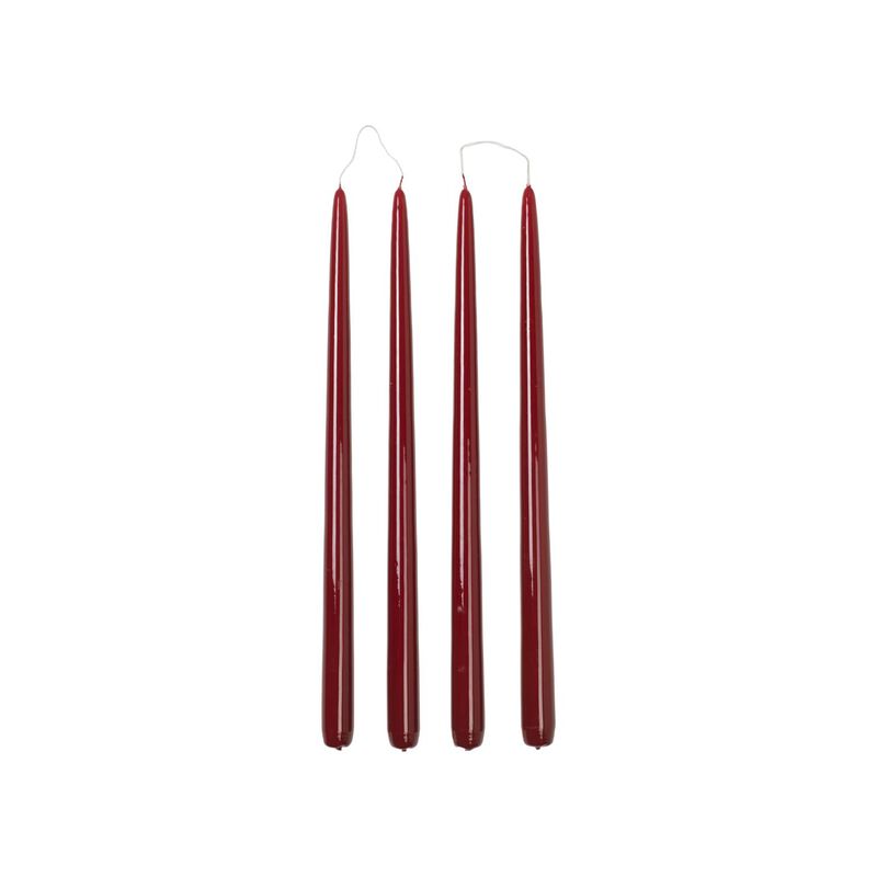 Broste Candle Taper Set Of 4 - Glossy Burgundy image number 0