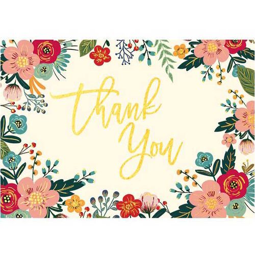 Image Gallery Thank You Notecard Floral Frame