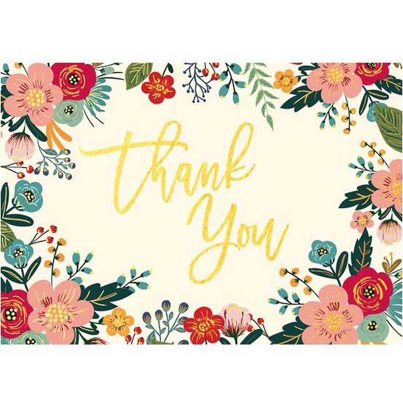 Image Gallery Thank You Notecard Floral Frame image number 0
