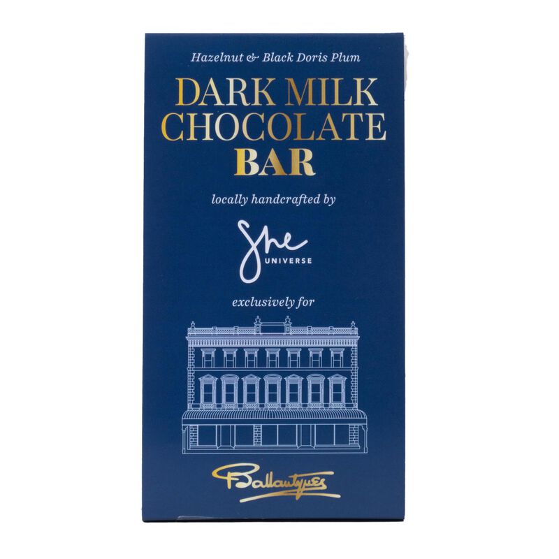 Ballantynes Dark Chocolate Hazelnut & Black Doris Plum Bar 100g image number 0