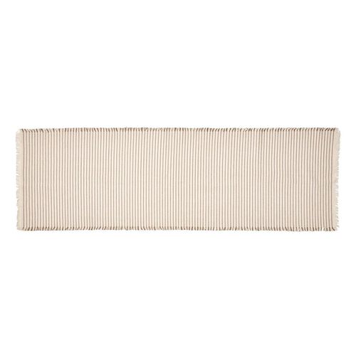 Broste Tablerunner Elouise - Off-White/Taupe (Fungi Grey)