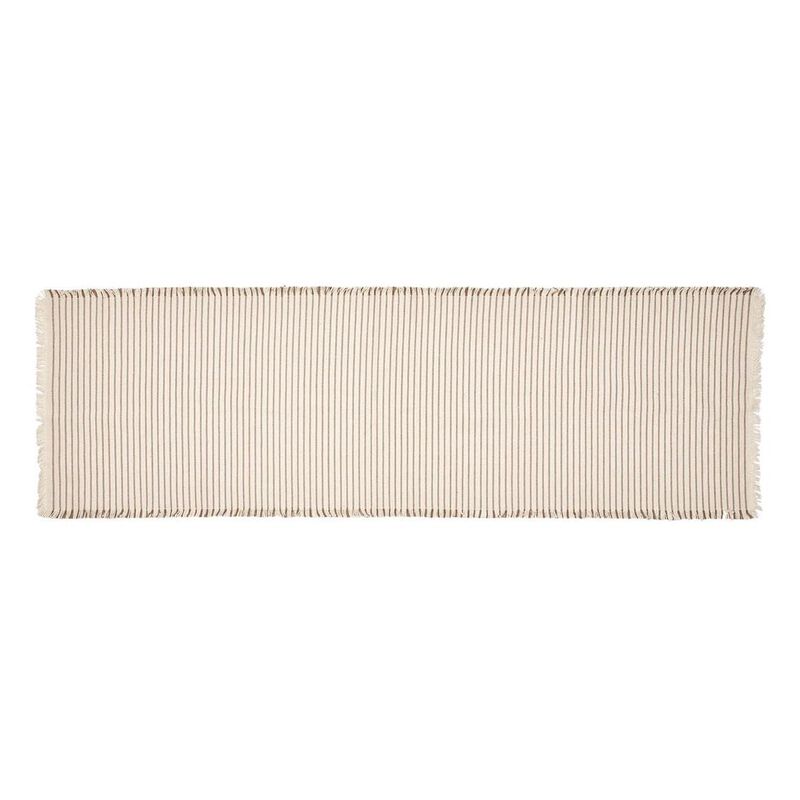 Broste Tablerunner Elouise - Off-White/Taupe (Fungi Grey) image number 0