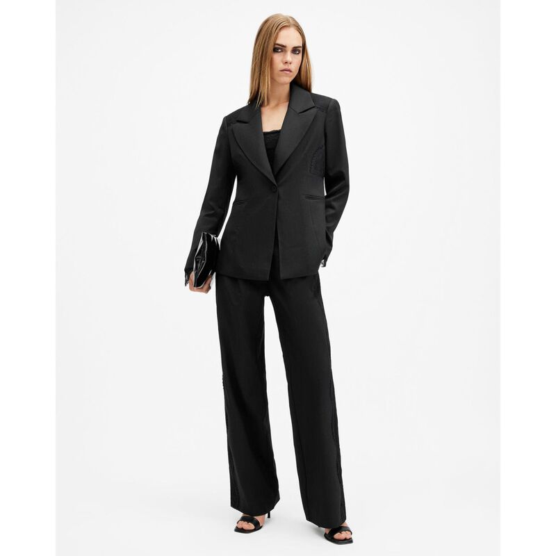 AllSaints Lacey Tailored Lace Trim Blazer image number 3