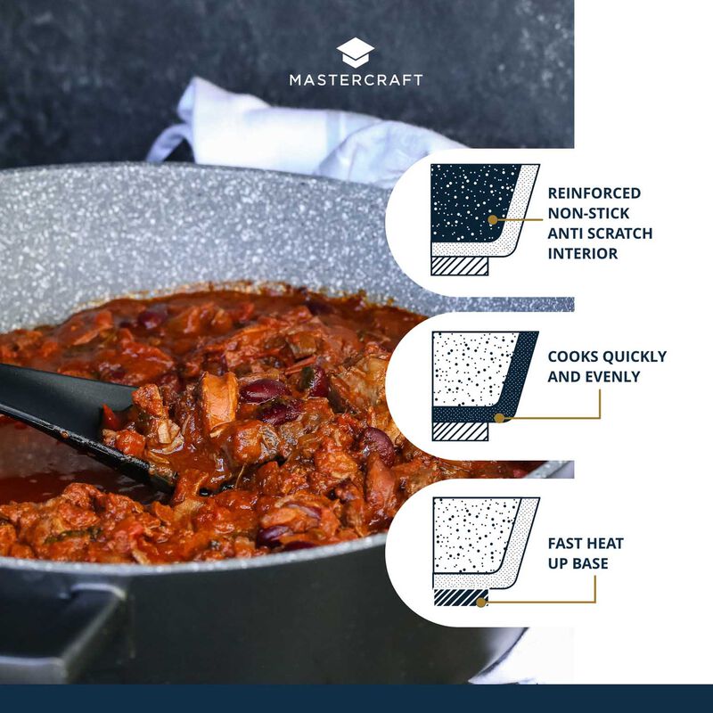 MasterCraft Cast Aluminium Shallow Casserole Dish Gift Boxed 32cm - Black image number 2