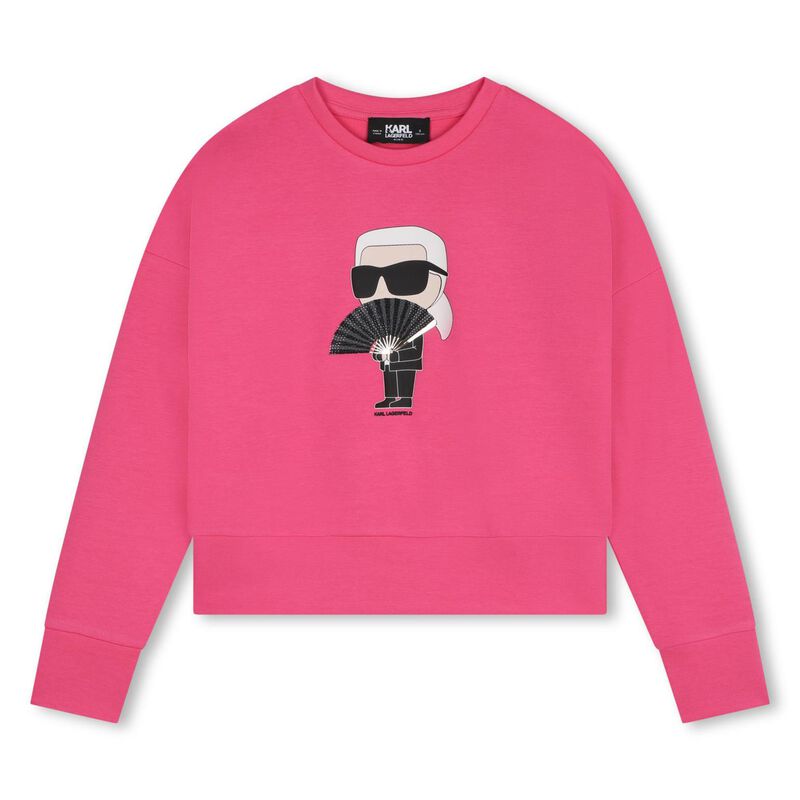 Karl Lagerfeld Rhinestone Graphic Sweatshirt 6Y - 8Y image number 0