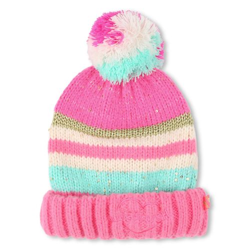 Billieblush Striped Pom-Pom Hat T2 - T3