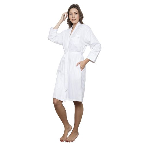 Cottonreal Superfine Cotton Shadow Sripe Robe