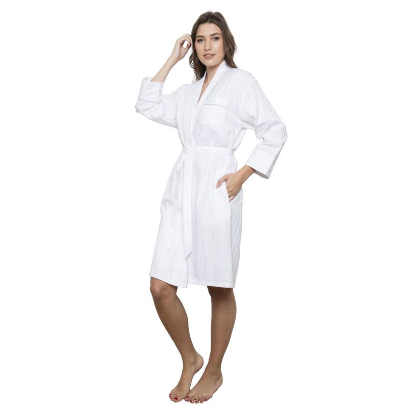 Cottonreal Superfine Cotton Shadow Sripe Robe image number 0