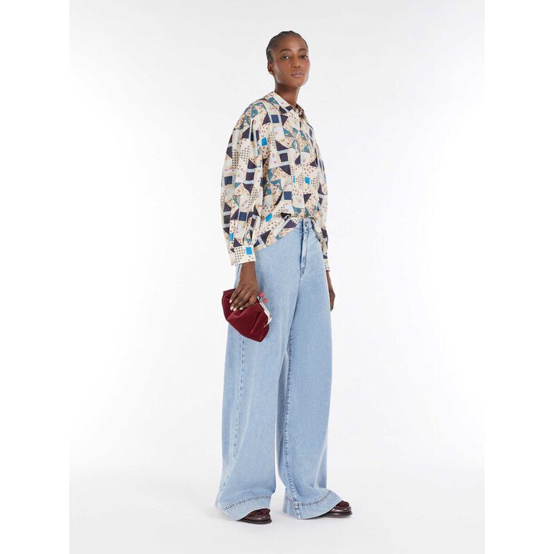 Weekend Max Mara Mescal Cotton Satin Patchwork Shirt image number 3