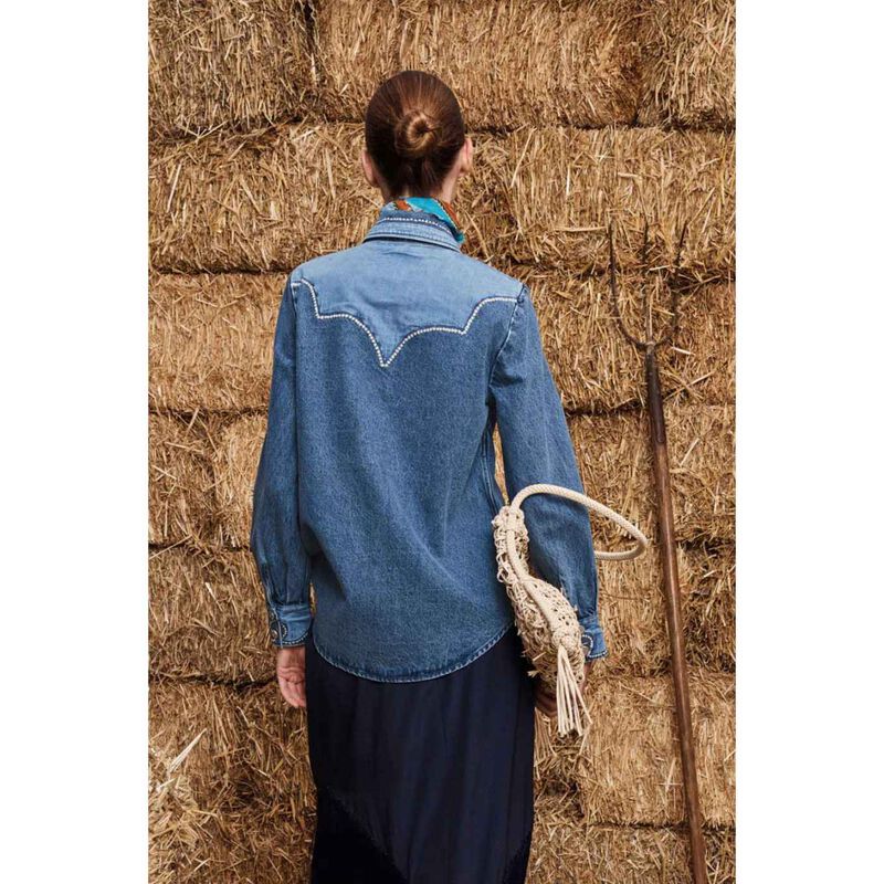 AL&Eacute;MAIS Jesse Denim Applique Shirt image number 1