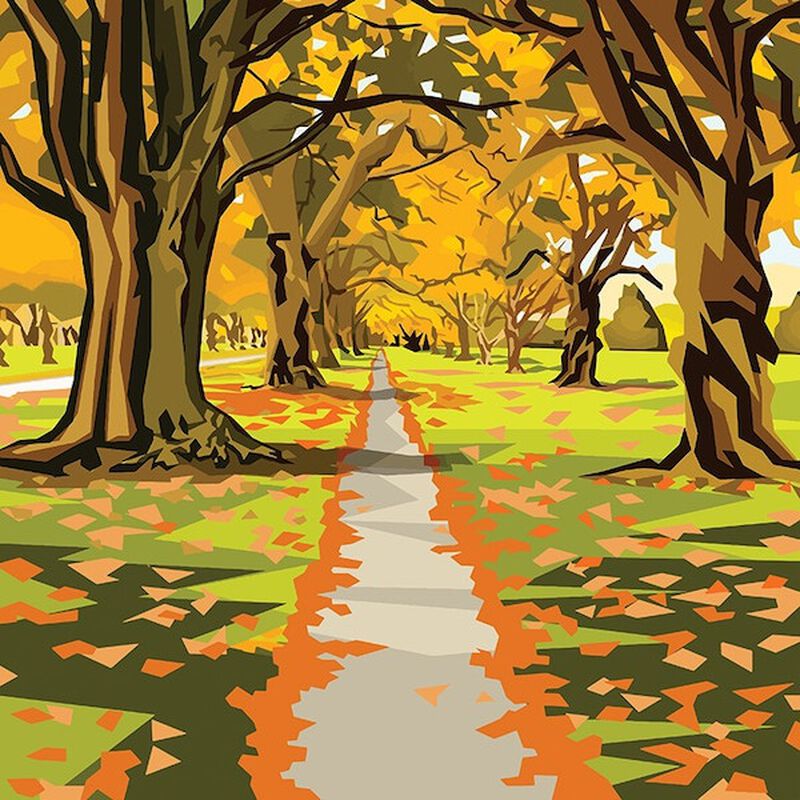 Ira Mitchell Hagley Park, Christchurch Matted Print image number 0