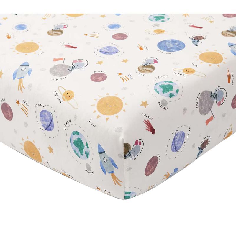 Pottery Barn Kids Organic Space Crib Fitted Sheet image number 0