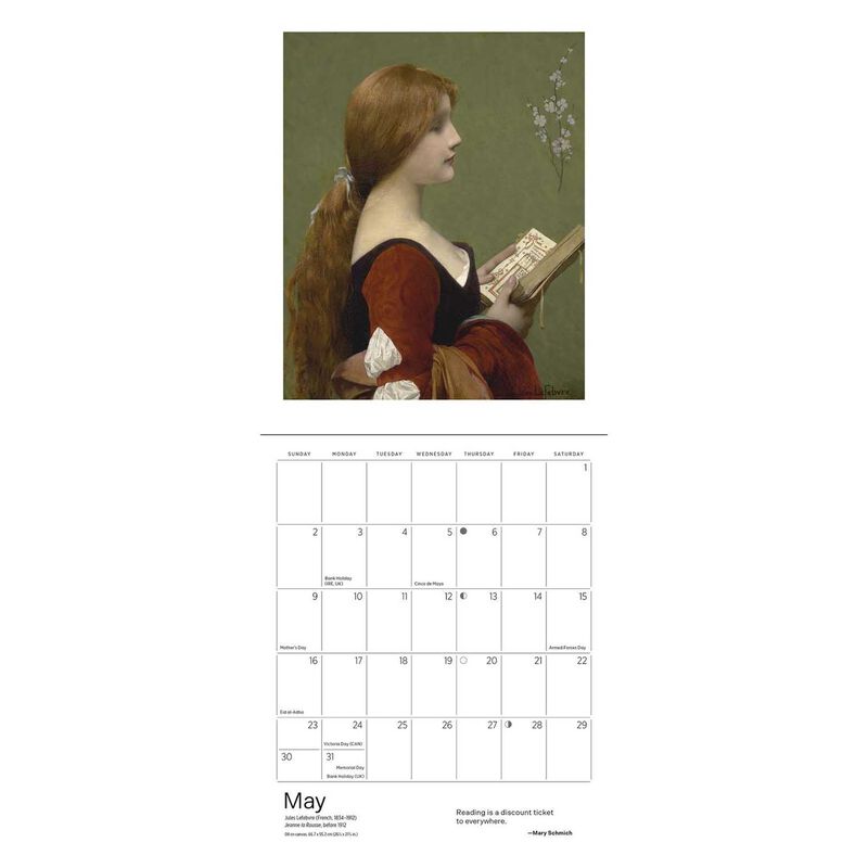 Pomegranate The Reading Woman Mini Wall Calendar 2027 image number 1
