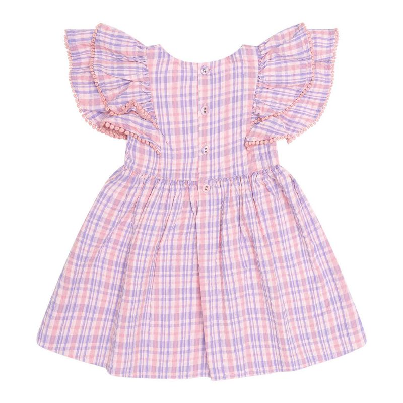 Huxbaby Floral Emb Tropical Check Dress 3-5Y image number 3