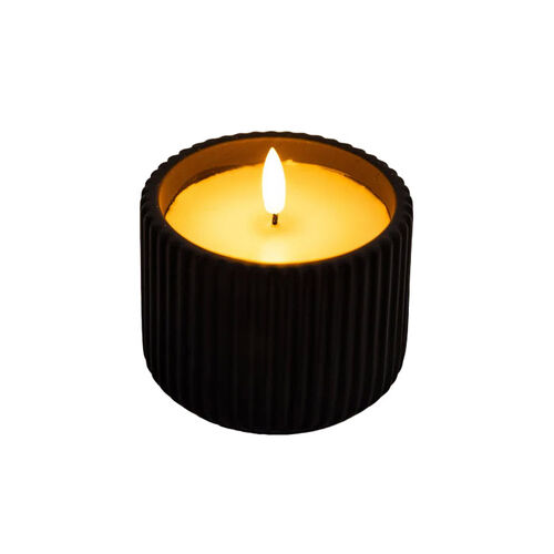 Stellar Haus Black Cement Blend AAA LED Candle 9cm
