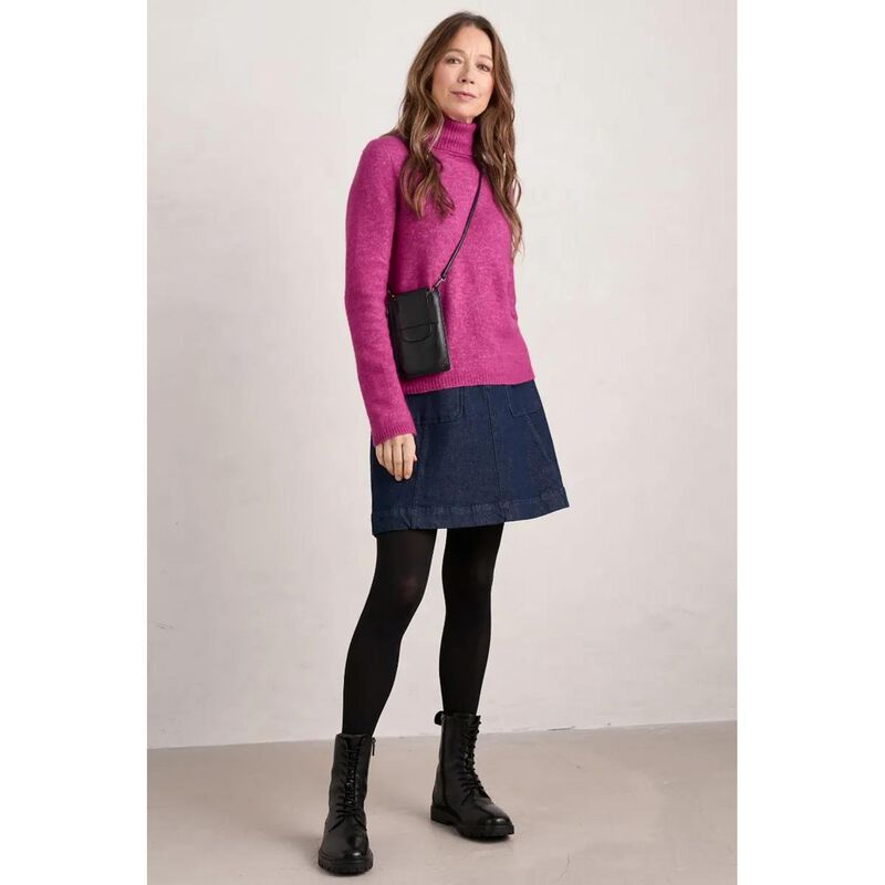 Seasalt Cornwall Rolling Sands Skirt Dark Rinse Wash image number 3