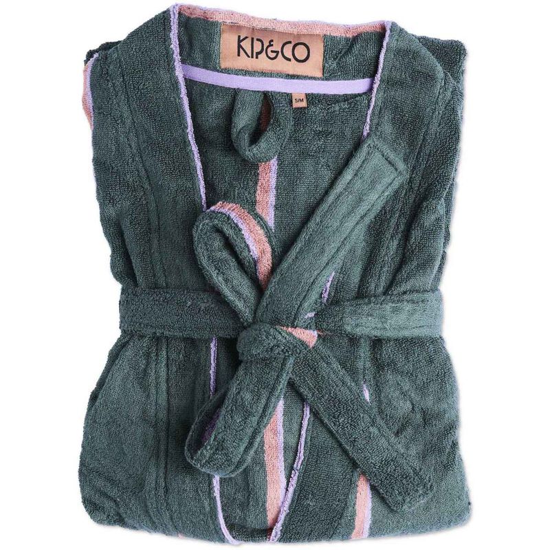 Kip&Co Wakame Crush Stripe Bamboo Terry Bath Robe image number 0