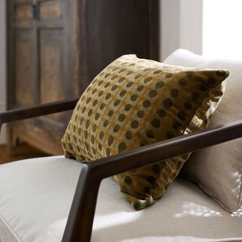 French Country Dots Handblock Velvet Cushion Cover image number 1