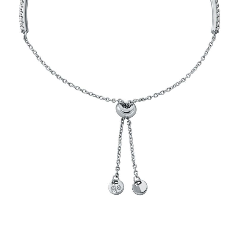 Michael Kors Sterling Silver Pavé Mixed Cut Slider Bracelet image number 1
