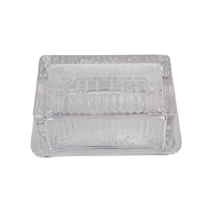 French Country Glass Butter Dish image number 1