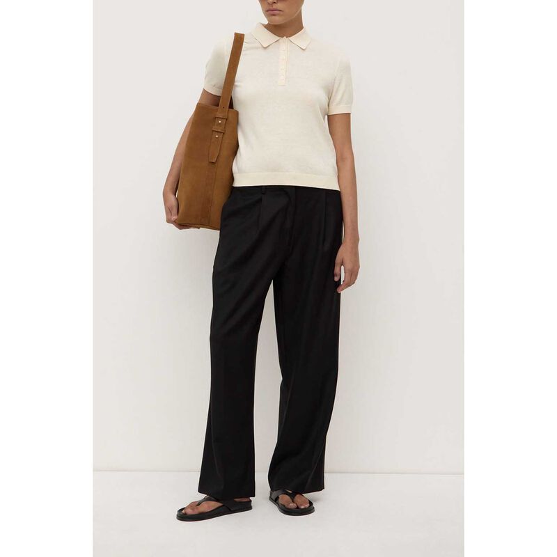 Assembly Label Sloane Cotton Cashmere Polo Cream image number 3