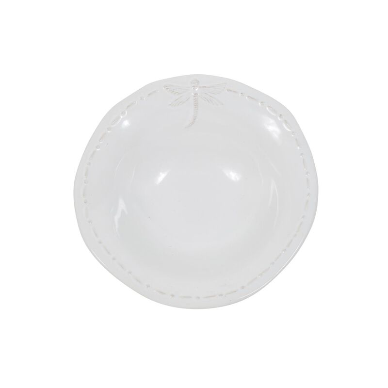 French Country Dragonfly Stoneware White Cereal Bowl image number 1