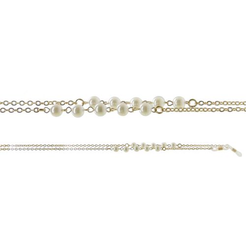 On The Nose Gold Chain with White Pearls