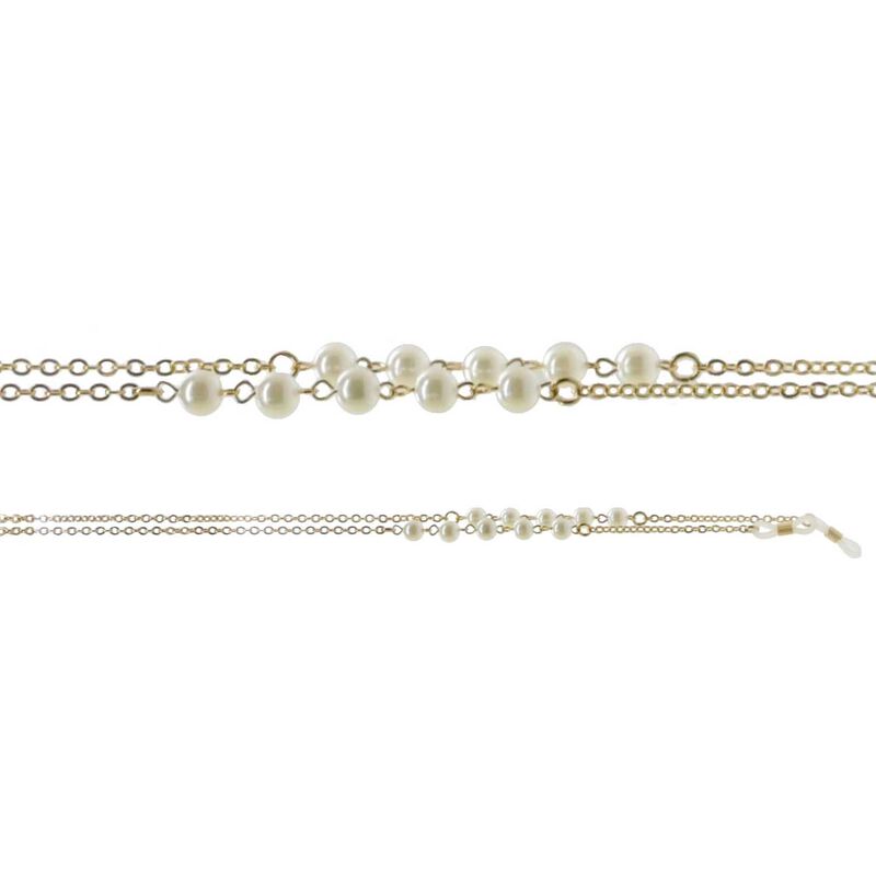 On The Nose Gold Chain with White Pearls image number 0