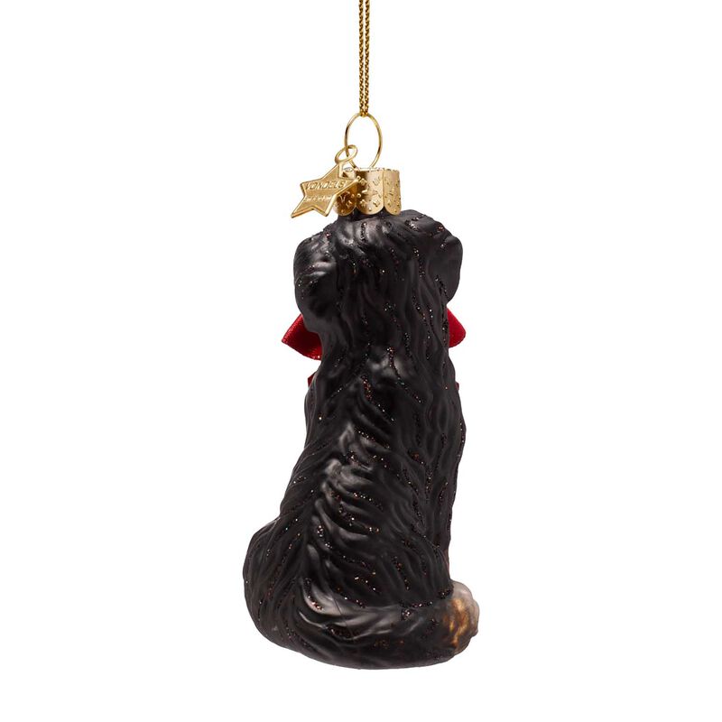 Vondels Bernese Mountain Dog w Bow Glass Ornament H9cm image number 1