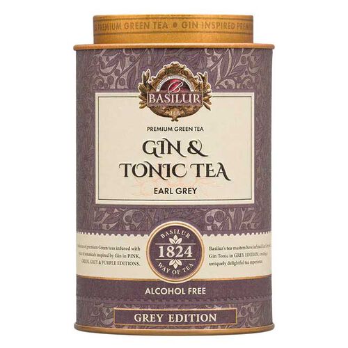 Basilur Gin & Tonic Tea, Grey Edition Tin - Loose Leaf Green Tea 75g