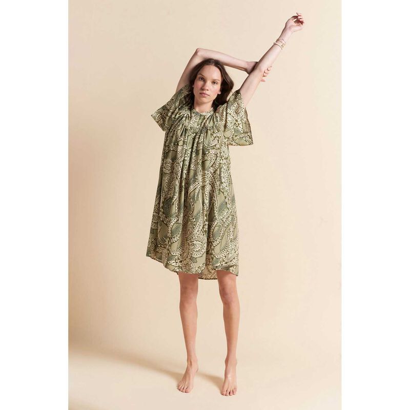 Papinelle Karen Walker Ocean Paisley Gathered Nightie image number 3