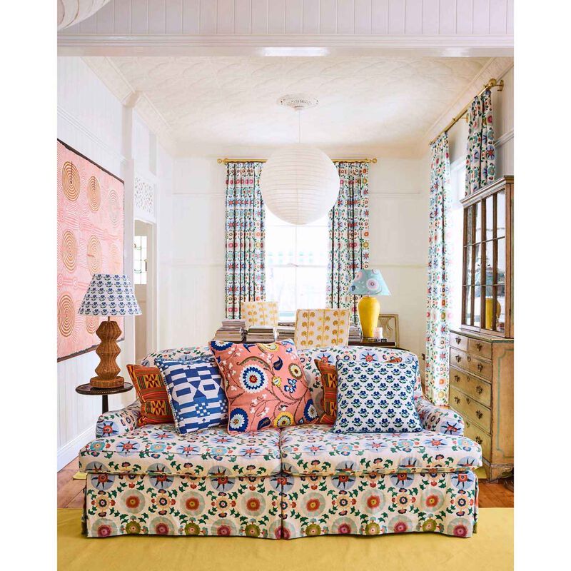 Kip&Co X Anna Spiro Isabelle Sunset Embroidered Cushion image number 1