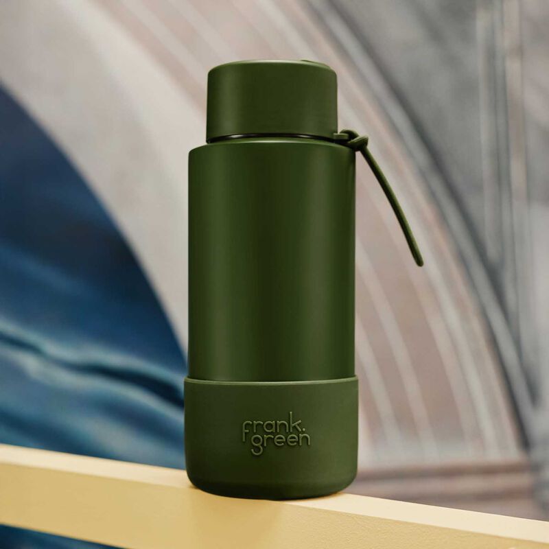 frank green 34oz Reusable Bottle with Flip Lid Khaki image number 1