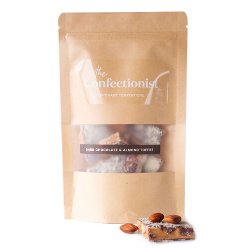 The Confectionist Dark Chocolate & Almond Toffee Pouch 100g