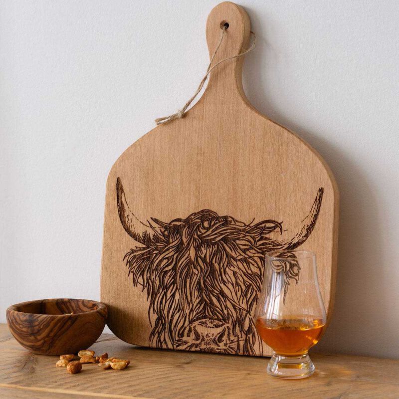 Selbrae House Beech Hanging Paddle Medium Highland Cow image number 1