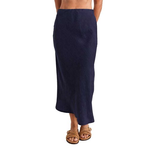 See Saw 100% Linen  Bias Slip Skirt