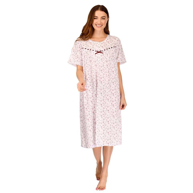 La Marquise Velvet Rose Cotton Rich Jersey Short Sleeve Nightdress image number 0