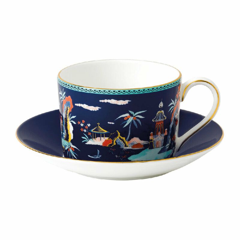 Wedgwood Wonderlust Blue Pagoda Teacup and Saucer image number 0