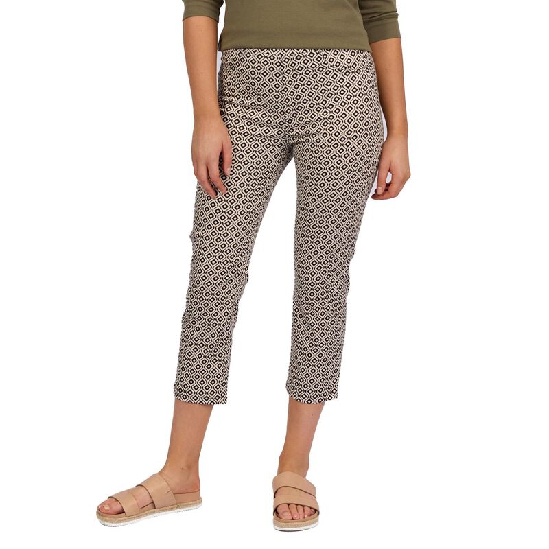 Vassalli Printed Slim Leg 7/8 Length Lightweight Pull On Pant image number 6