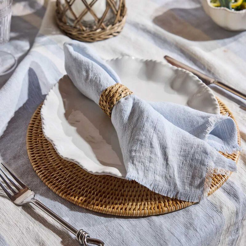 French Country Linen Napkin Pale Blue image number 1