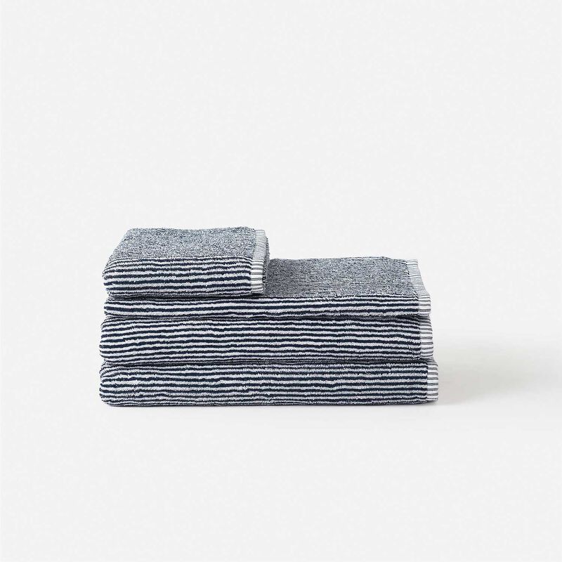 Città Stripe Cotton Bath Towel Navy/White  - 80x150cm image number 1