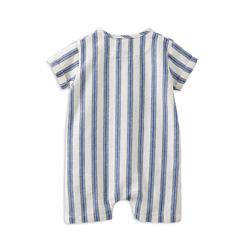 Milky Stripe Linen Romper image number 1