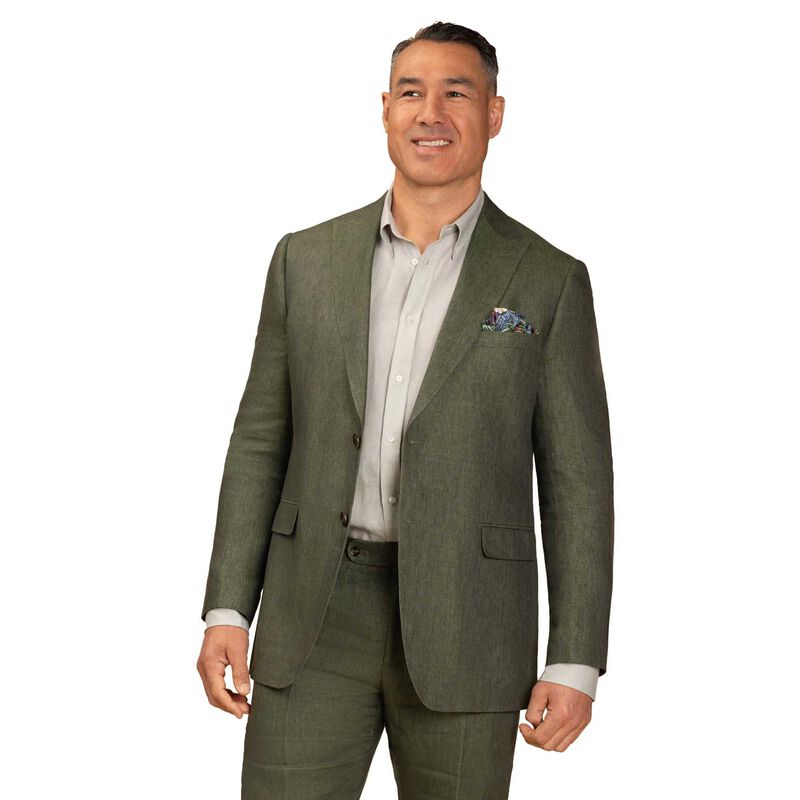 Rembrandt Lyon Olive Green Linen Blazer image number 0