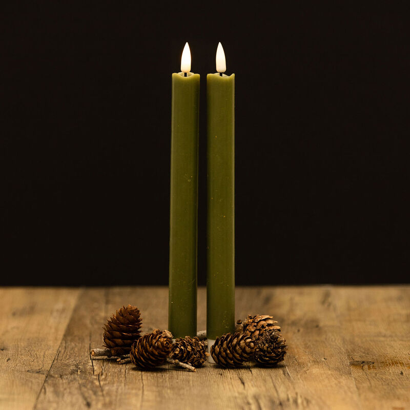 Stellar Haus Green Table Candle 2 Pack (24H 2.5D) With Timer image number 1