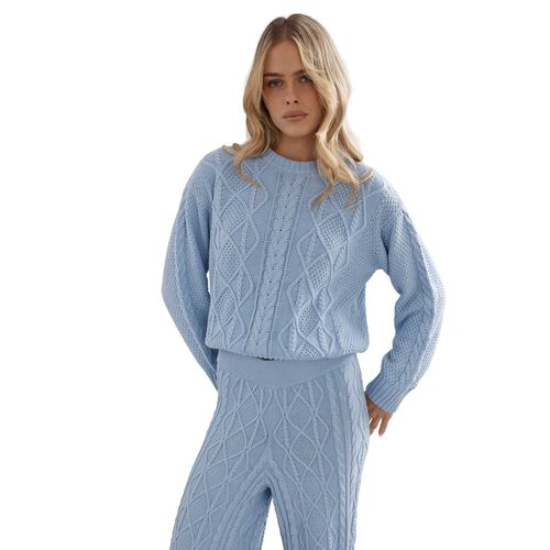 Caitlin Crisp Cotton Cable Knit Jumper