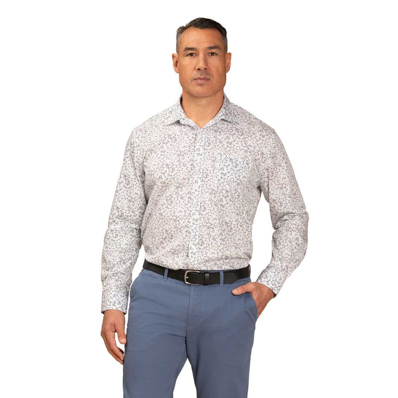 Rembrandt Sinatra White & Blue Floral Print Shirt image number 0