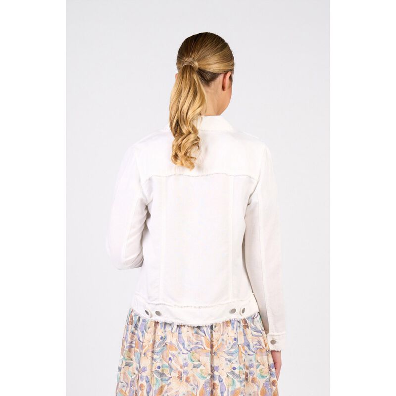 Vassalli Linen Jacket with Frayed Seams image number 13