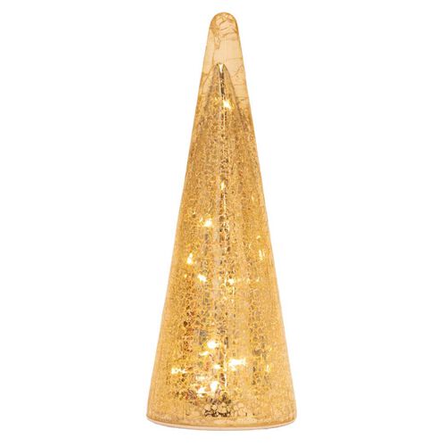 Stellar Haus Gold 28cm Crackle Glass Tree