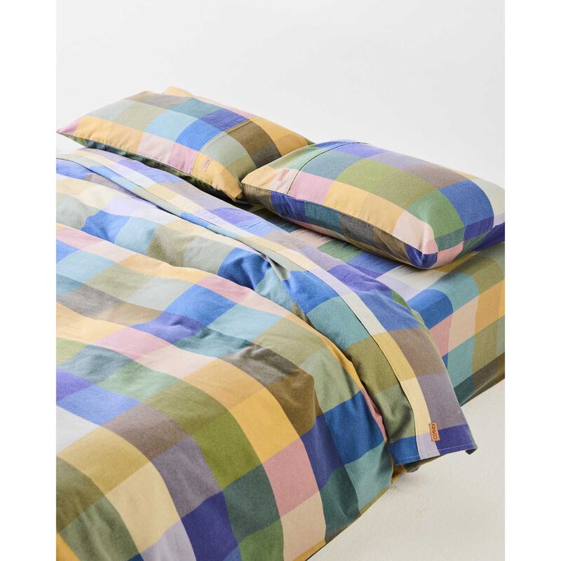 Kip&Co Bellevue Tartan Flannelette Flat Sheet image number 1